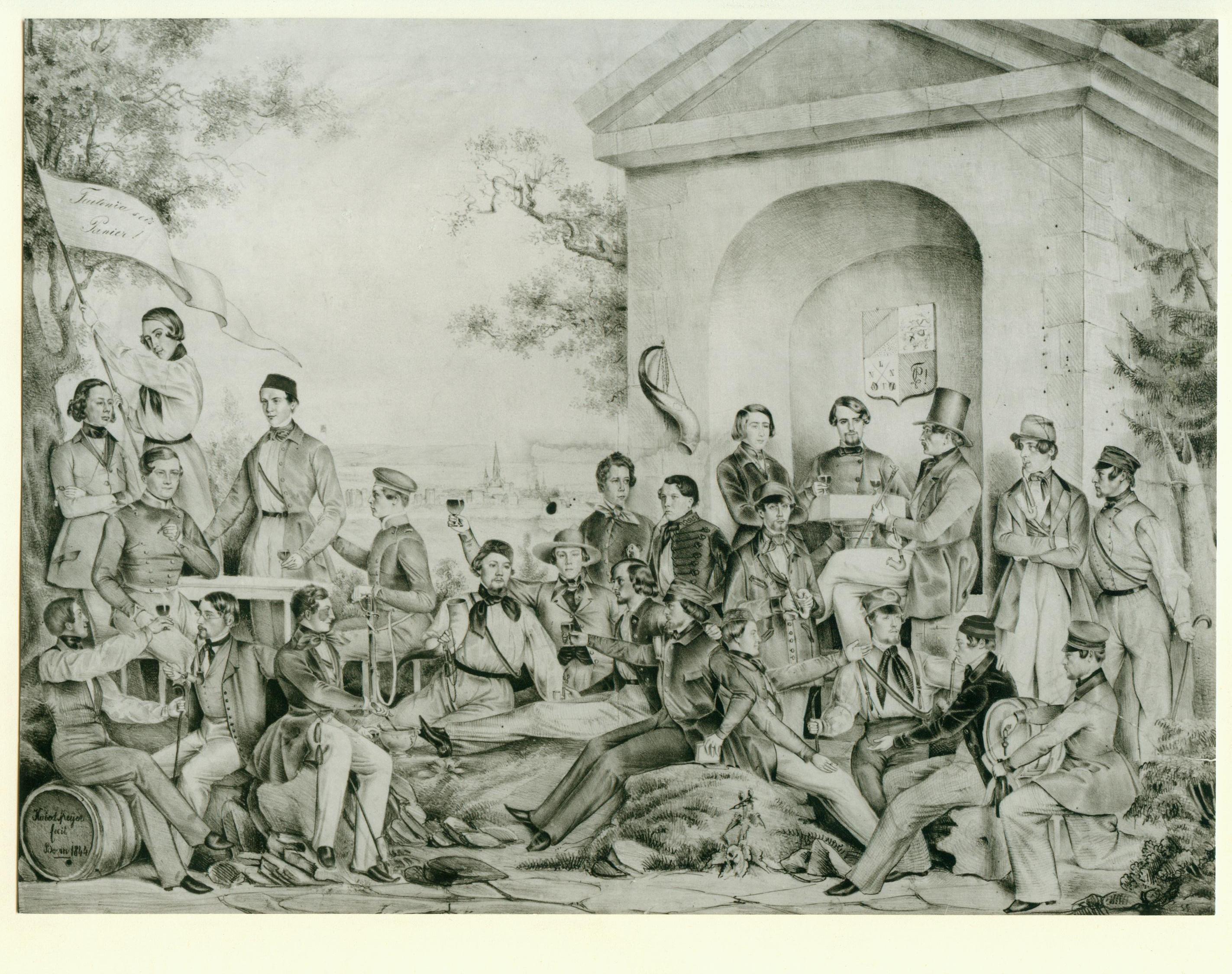 Grndungsbild der Landsmannschaft Teutonia Bonn von 1844