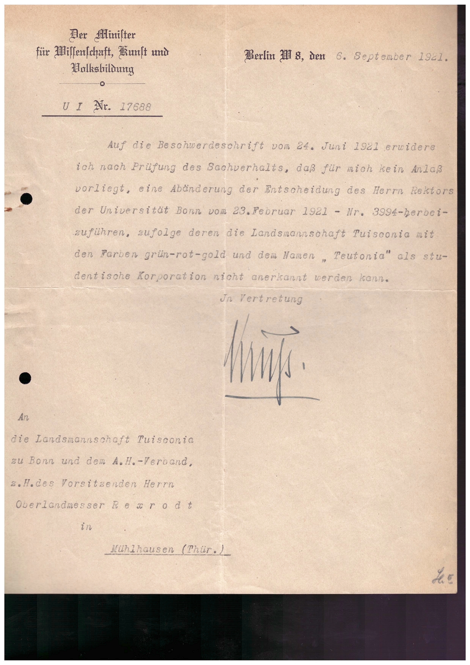 history/Dokumente/19210906_Der_Minister_fuer_Wissenschaft_BERLIN_an_L_Tuisconia.jpg