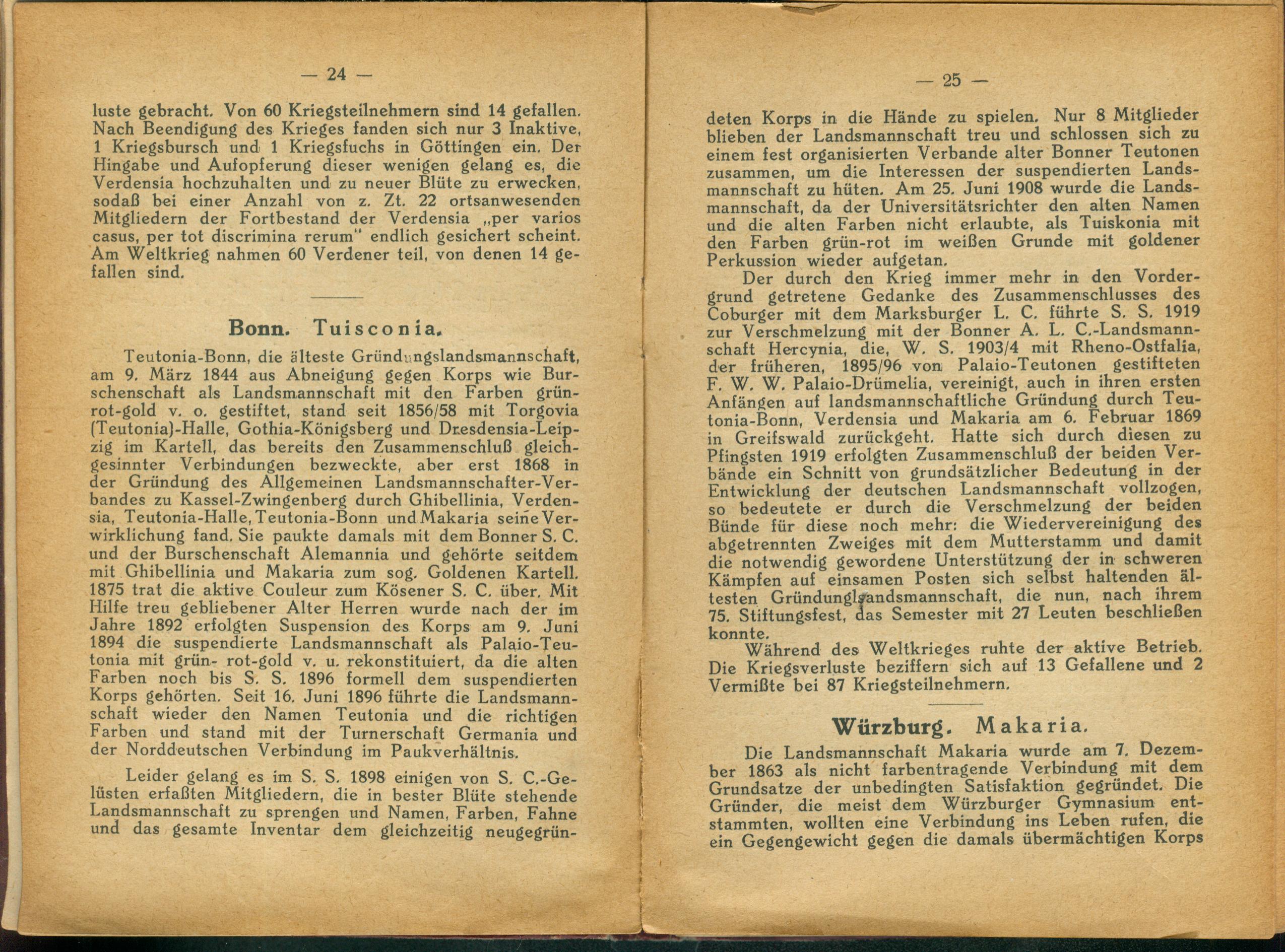 Taschenbuch der Deutschen Landsmannschaft 1920