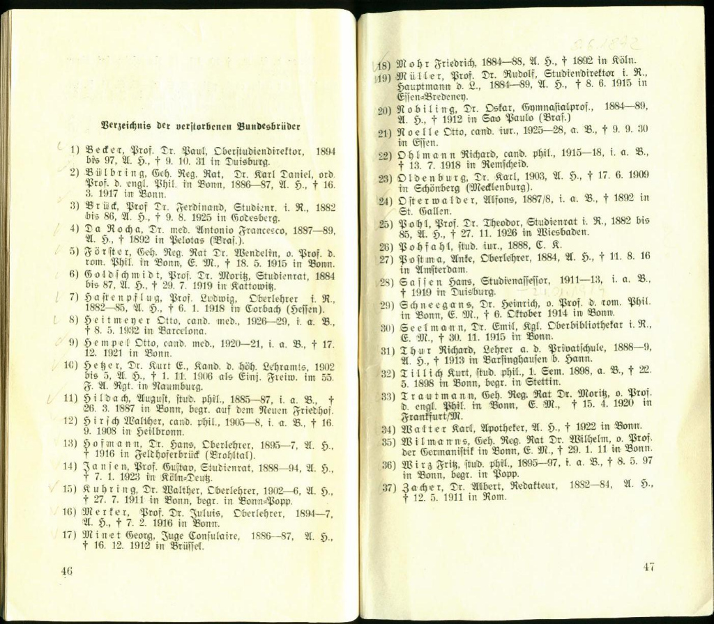 Die Bonner Nassovia 1882-1932 - Festschrift