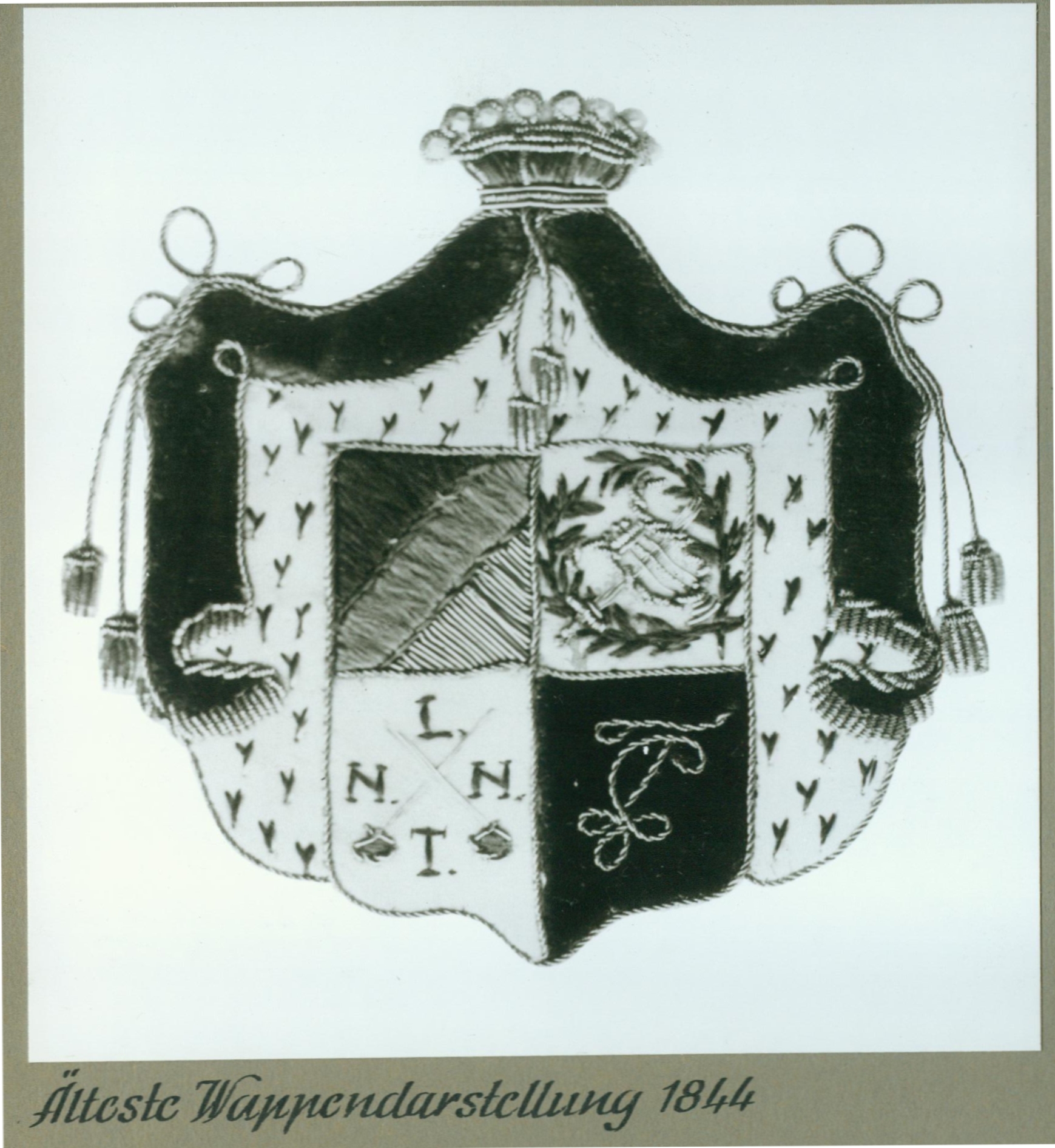 Älteste Wappendarstellung der Landsmannschaft Teutonia Bonn von 1844 im Coburger Convent