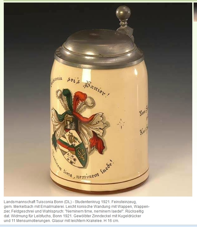 1921: Krug Tuisconia mit Mensurkerben
