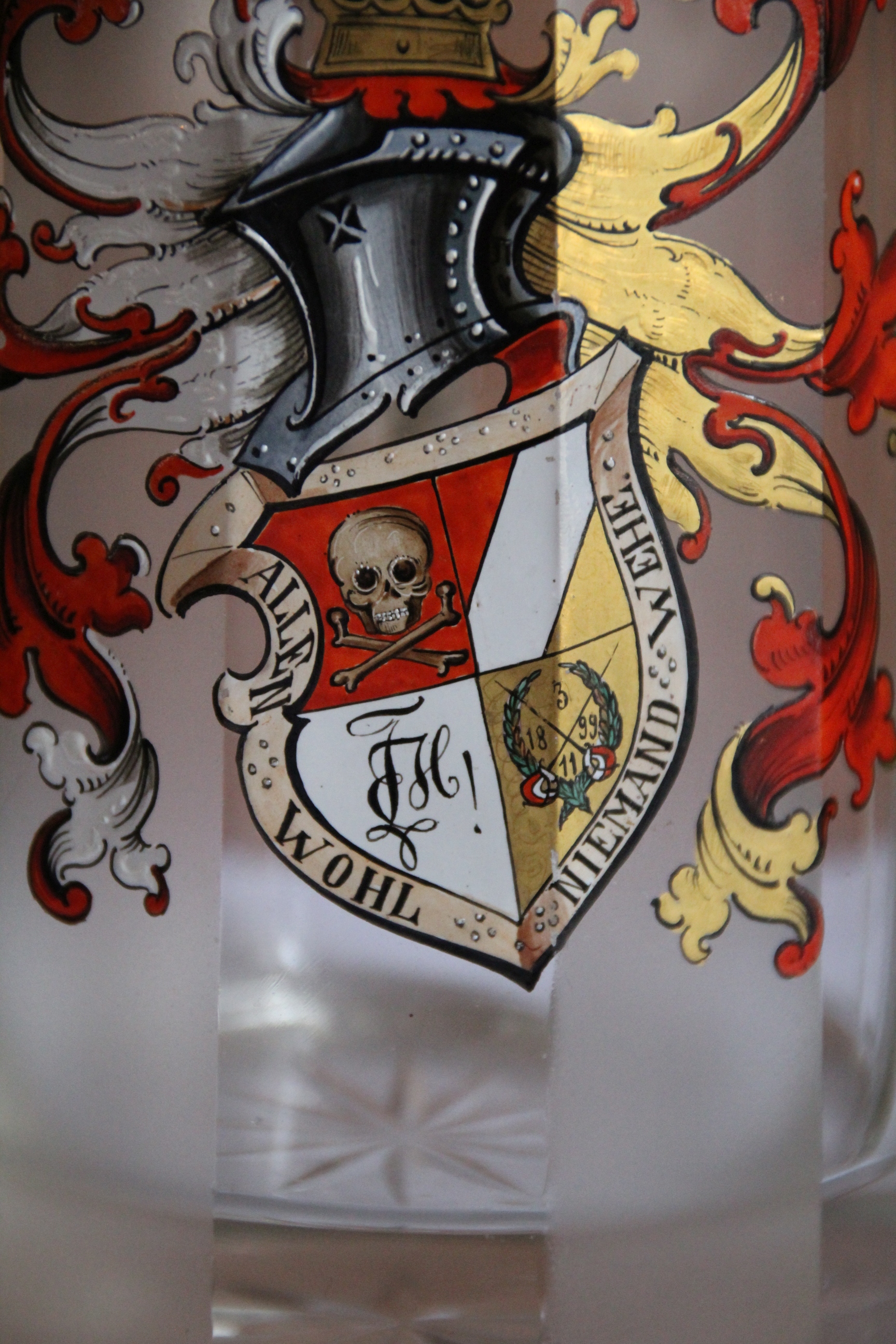 Wappen der L! Hercynia auf einem Glaskrug