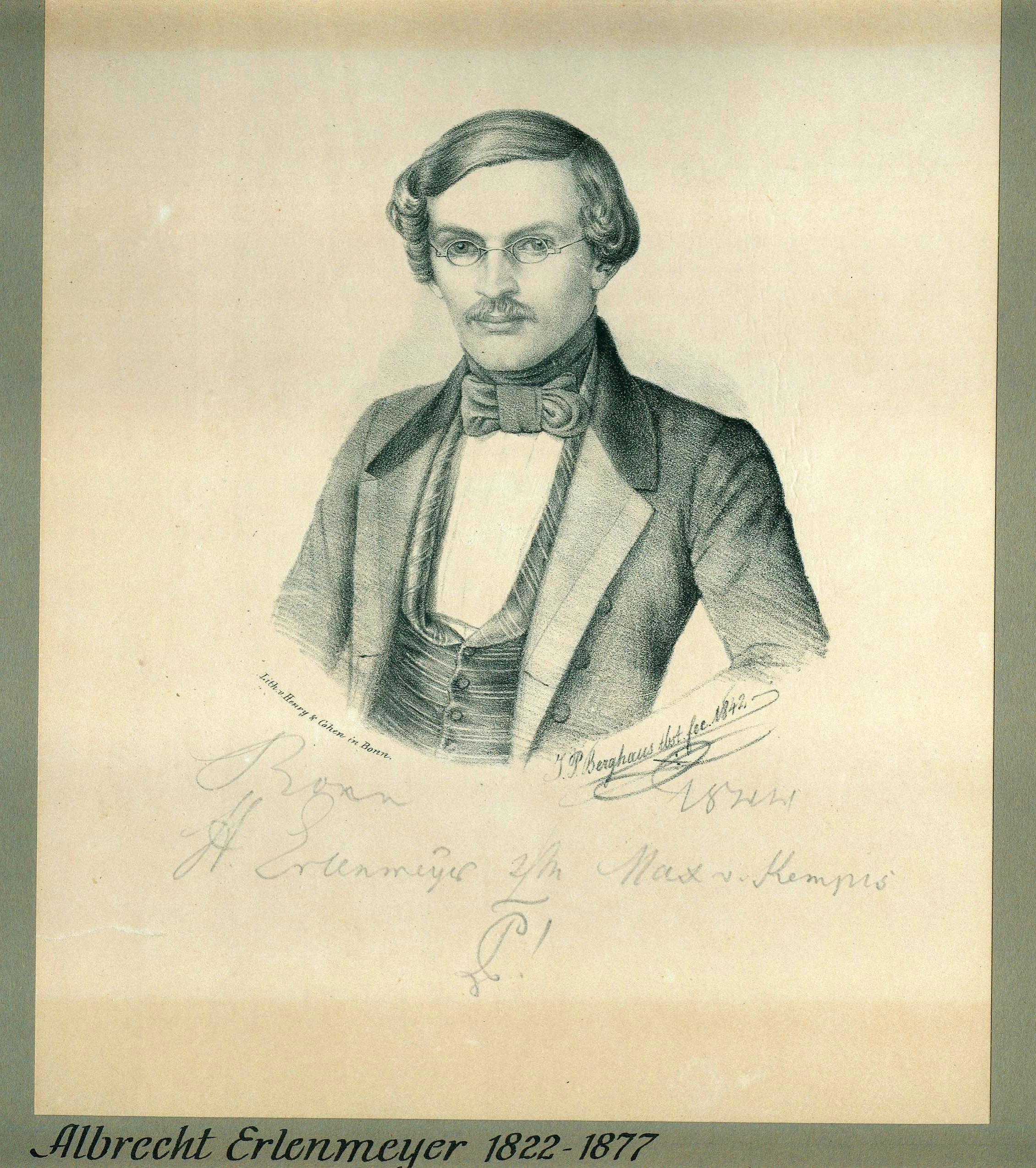 Adolph Albrecht Erlenmeyer I - Gründer der Landsmannschaft Teutonia Bonn von 1844