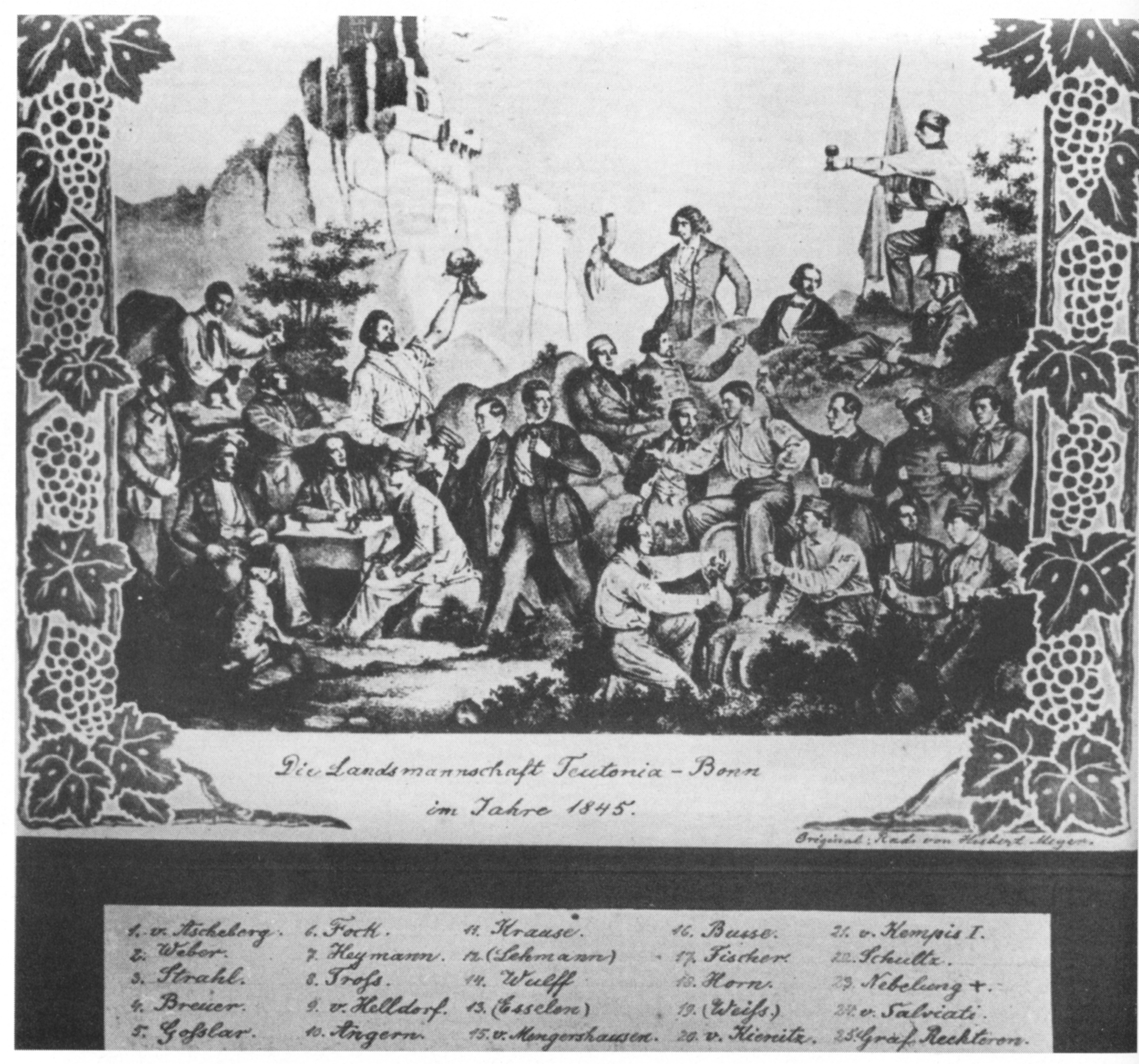 Die Landsmannschaft Teutonia Bonn im Jahre 1845