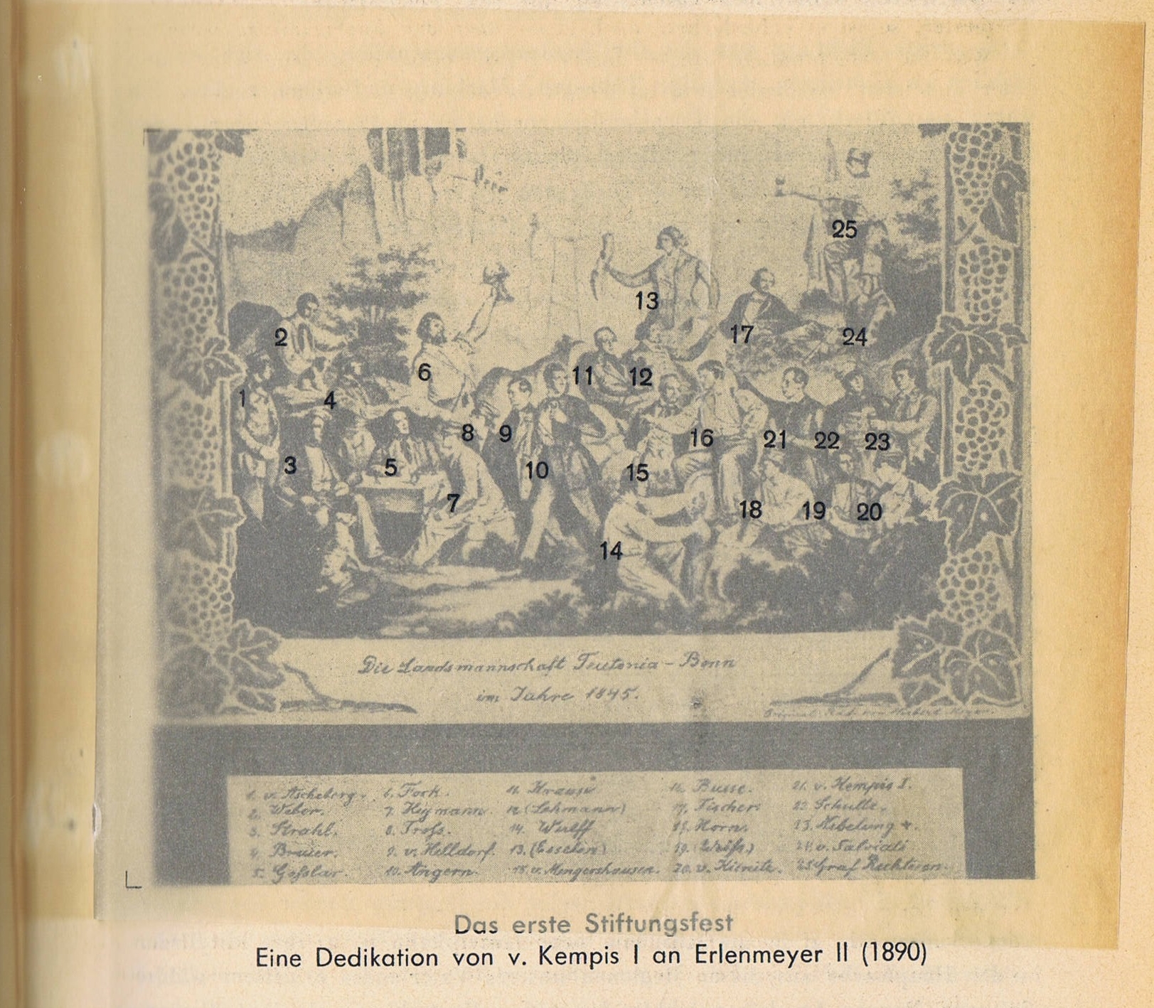 Dedikation von Max von Kempis I an Erlenmeyer II